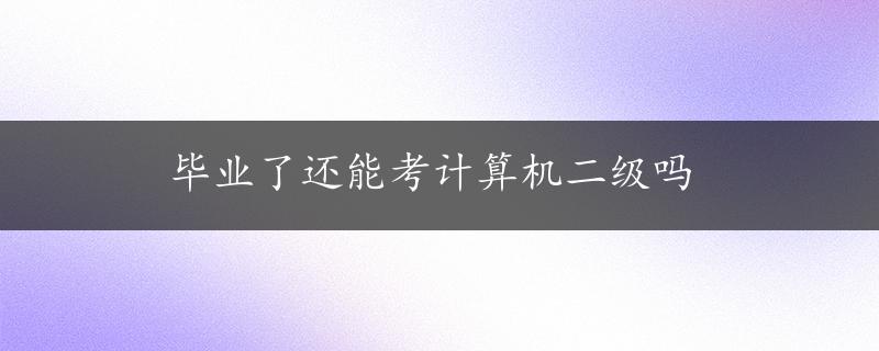 毕业了还能考计算机二级吗