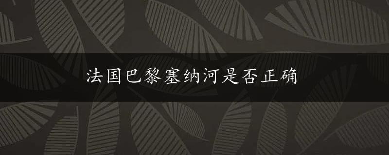 法国巴黎塞纳河是否正确