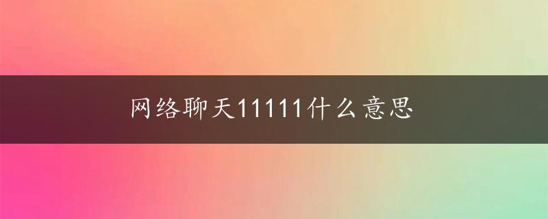 网络聊天11111什么意思