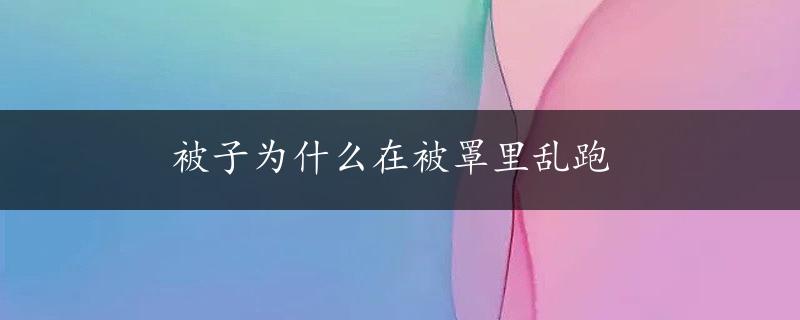 被子为什么在被罩里乱跑