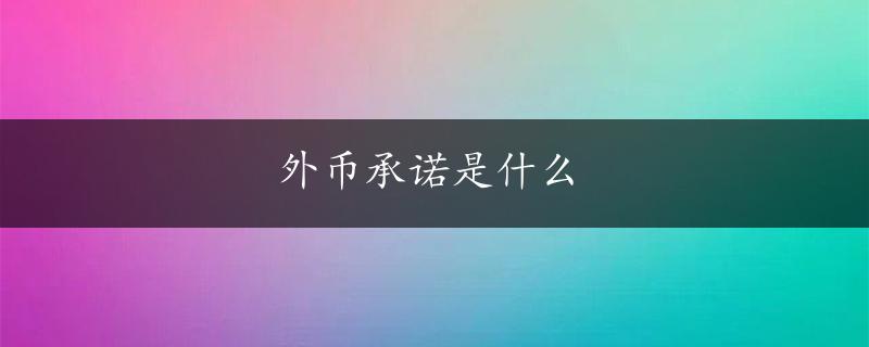 外币承诺是什么