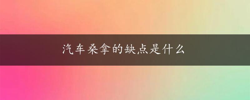 汽车桑拿的缺点是什么