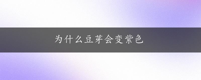 为什么豆芽会变紫色