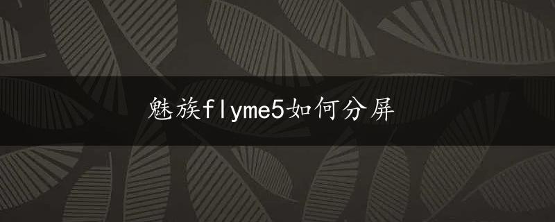 魅族flyme5如何分屏