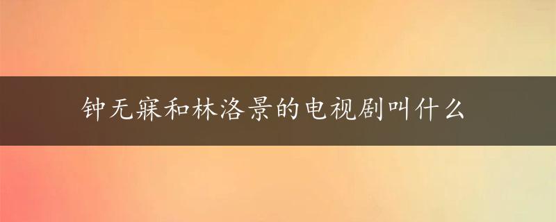 钟无寐和林洛景的电视剧叫什么