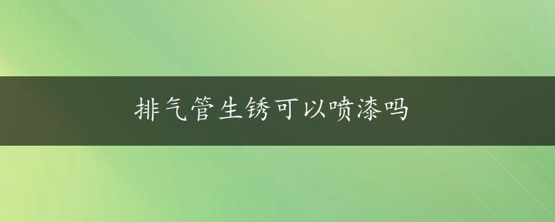 排气管生锈可以喷漆吗