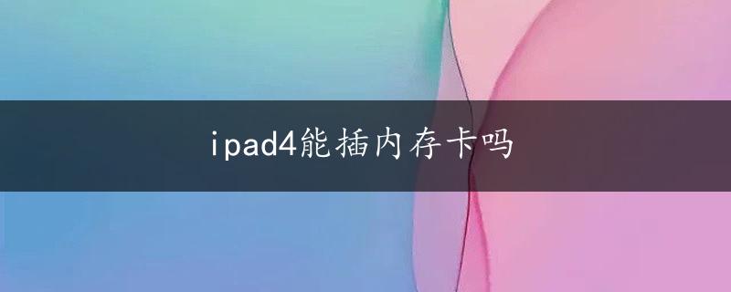 ipad4能插内存卡吗