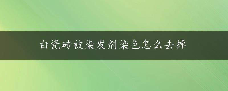 白瓷砖被染发剂染色怎么去掉