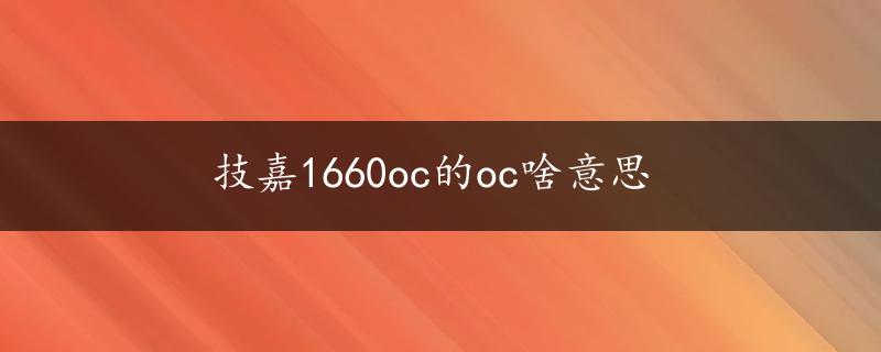 技嘉1660oc的oc啥意思