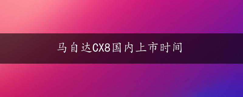 马自达CX8国内上市时间