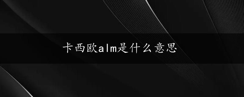 卡西欧alm是什么意思