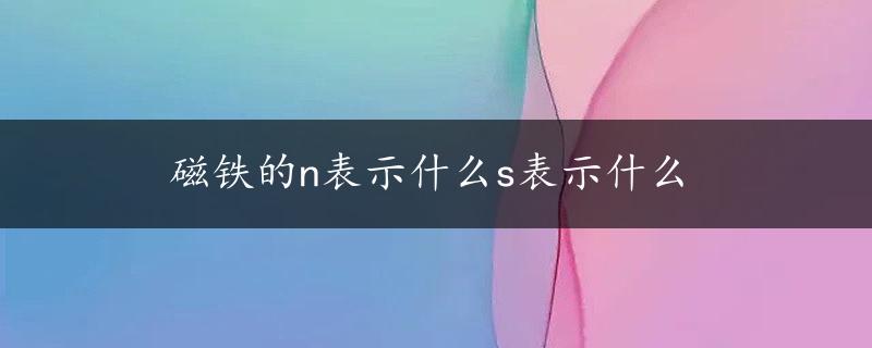 磁铁的n表示什么s表示什么