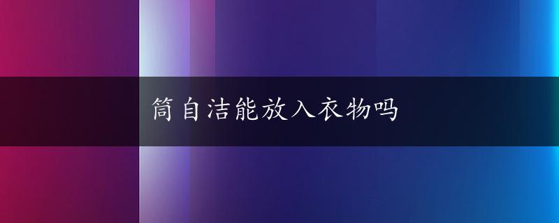 筒自洁能放入衣物吗