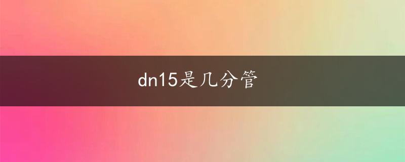 dn15是几分管