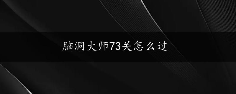 脑洞大师73关怎么过