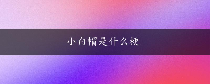 小白帽是什么梗