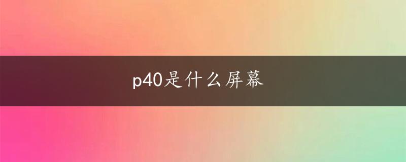 p40是什么屏幕