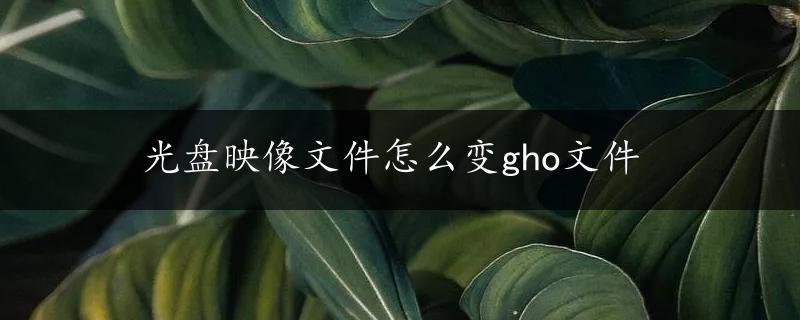 光盘映像文件怎么变gho文件