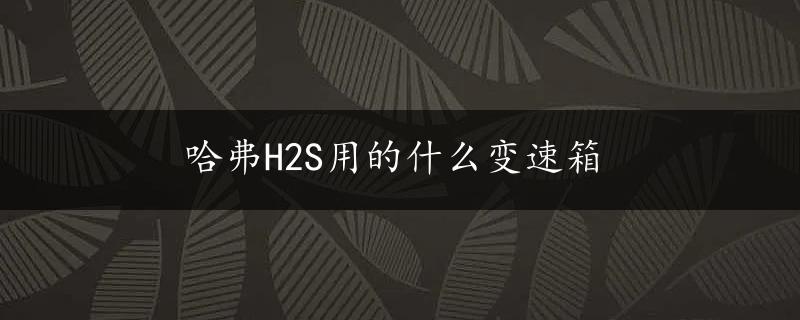 哈弗H2S用的什么变速箱