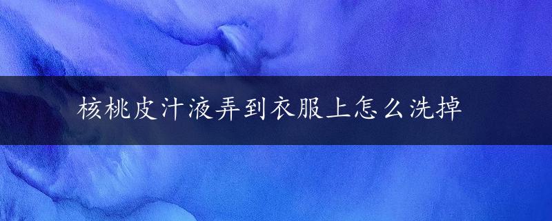 核桃皮汁液弄到衣服上怎么洗掉