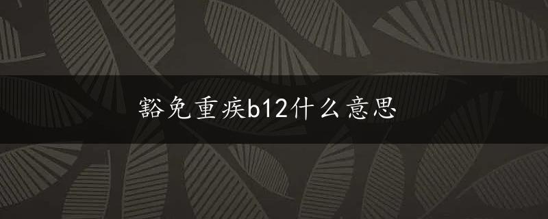 豁免重疾b12什么意思