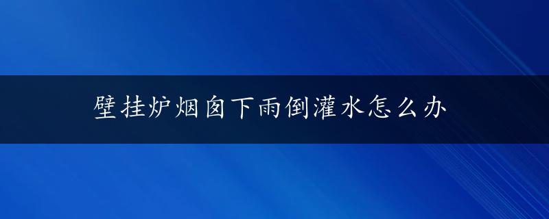 壁挂炉烟囱下雨倒灌水怎么办