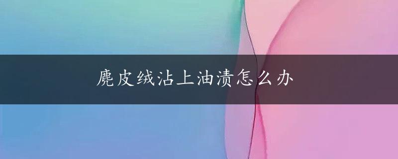 麂皮绒沾上油渍怎么办