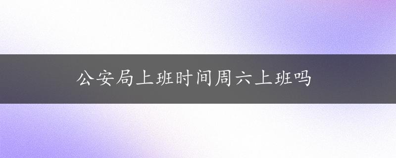 公安局上班时间周六上班吗