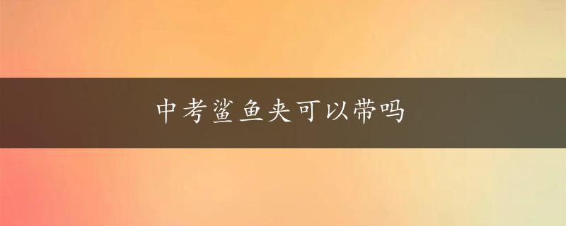 中考鲨鱼夹可以带吗