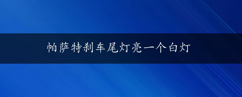 帕萨特刹车尾灯亮一个白灯