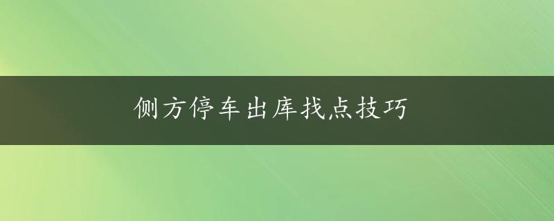 侧方停车出库找点技巧