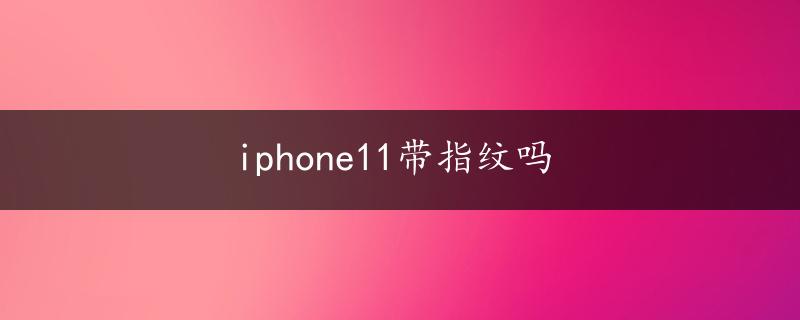 iphone11带指纹吗