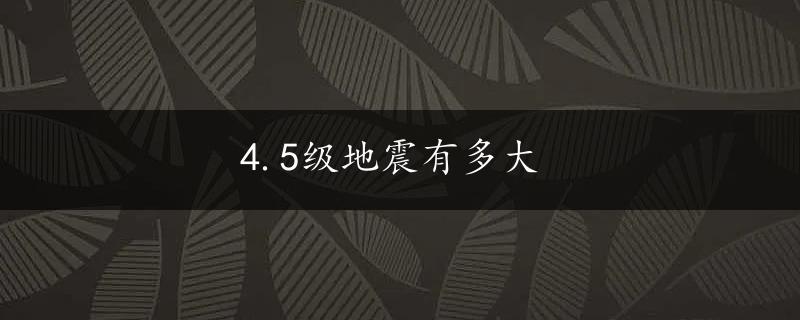 4.5级地震有多大