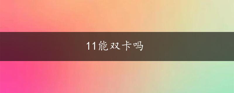 11能双卡吗