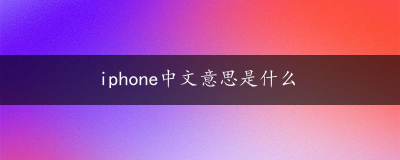 iphone中文意思是什么