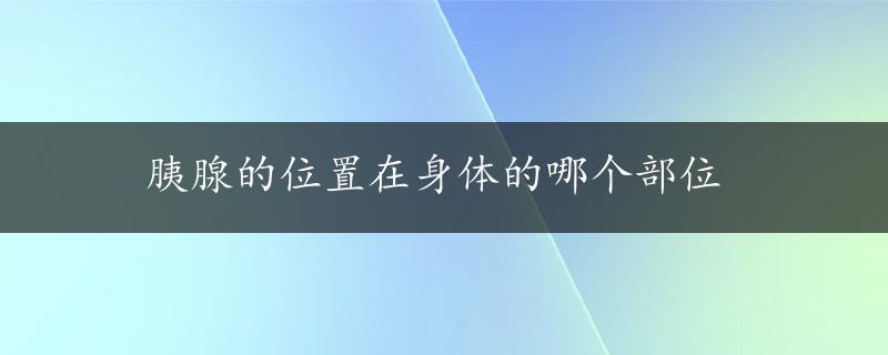 胰腺的位置在身体的哪个部位