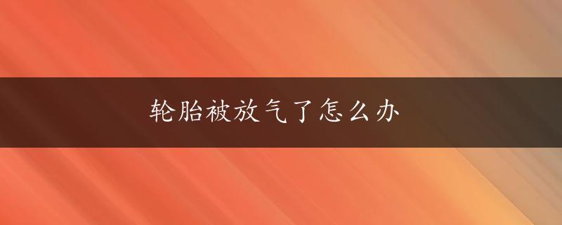 轮胎被放气了怎么办