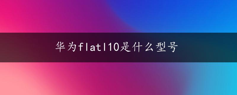 华为flatl10是什么型号