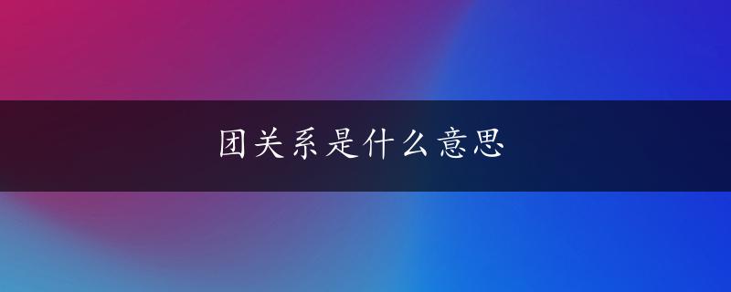 团关系是什么意思