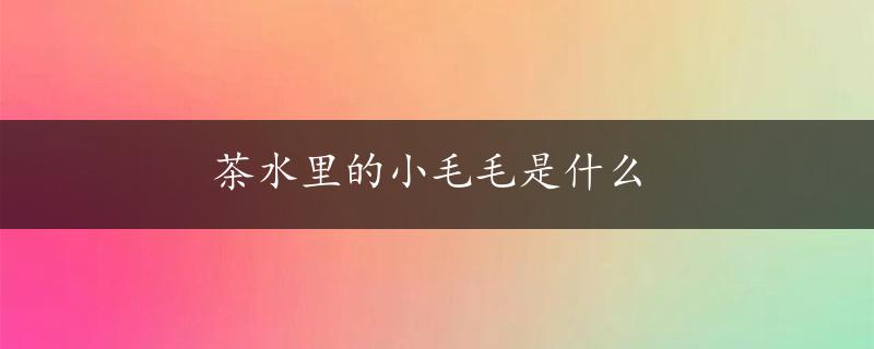 茶水里的小毛毛是什么