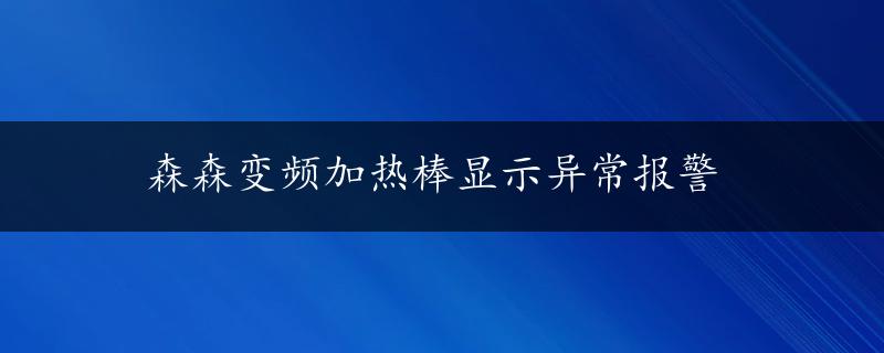 森森变频加热棒显示异常报警