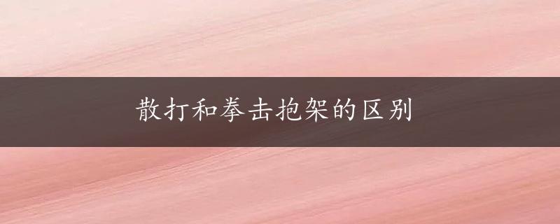 散打和拳击抱架的区别