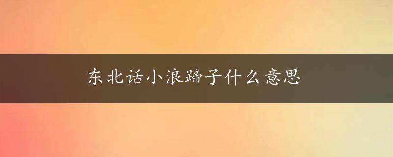 东北话小浪蹄子什么意思