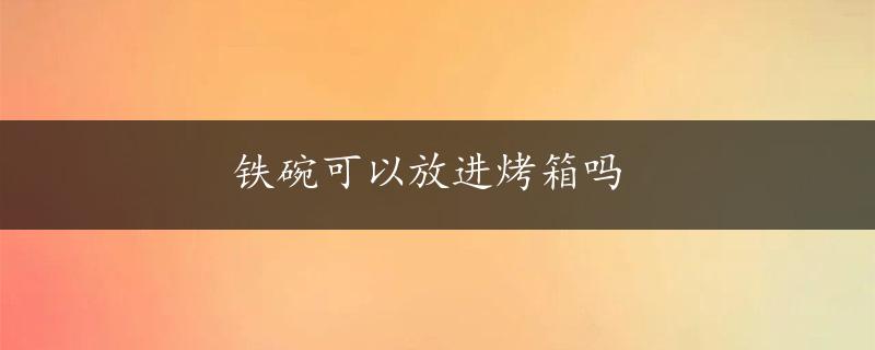 铁碗可以放进烤箱吗