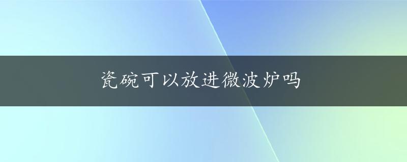 瓷碗可以放进微波炉吗