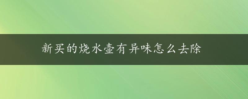 新买的烧水壶有异味怎么去除