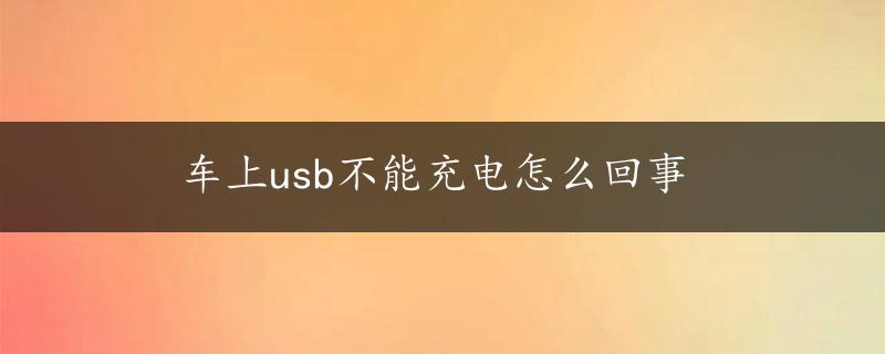 车上usb不能充电怎么回事