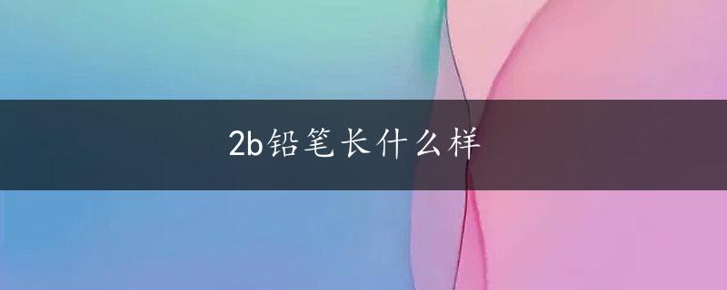 2b铅笔长什么样