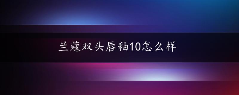 兰蔻双头唇釉10怎么样