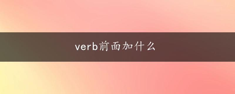 verb前面加什么